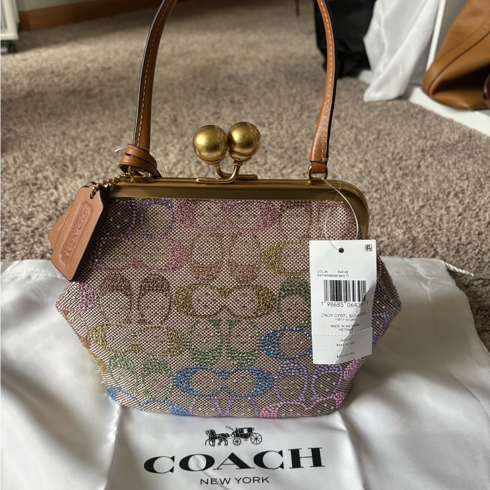 Coach Jacquard Kisslock Frame Bag 16 from the candy crystal collection - Picture 2 of 5